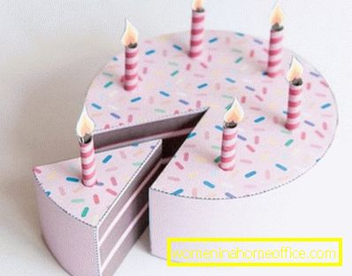 paper cake with a candle