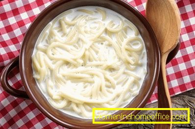 Milk noodles: recipe for the oven