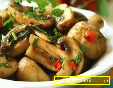 Recipe for spicy fried champignons