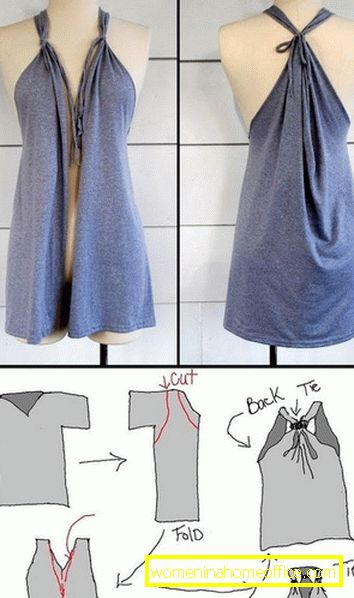 How to sew a dress with their own hands quickly without a T-shirt