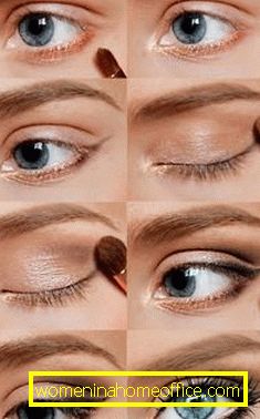 Stages of makeup. Eyes