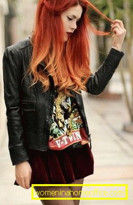 Ombre on red hair - long and short