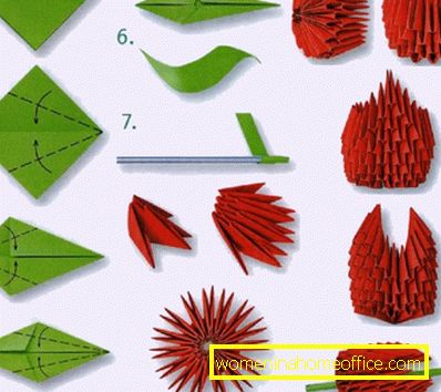 Origami from triangular modules