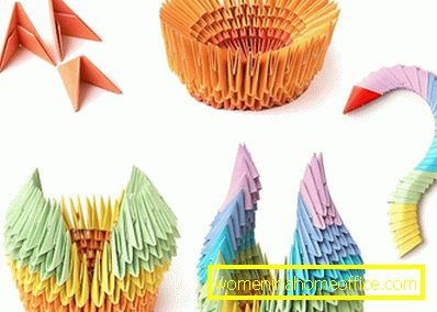 Origami from triangular modules