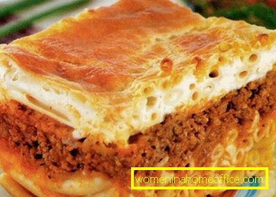 Casserole pasta with minced meat in the oven: a recipe with photos